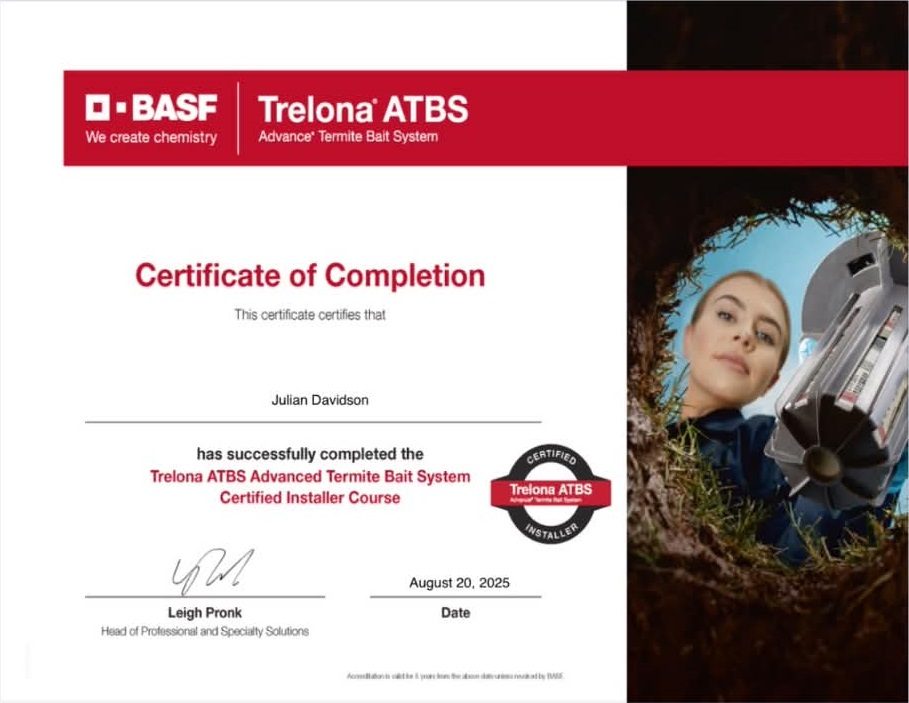 Trelona ATBS certified installer certificate
